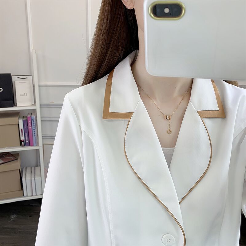 Medical Lab Coat - ビューティーマシンユニフォーム,ピンクの白,大きいサイズ,黒,サロン,実験室用,ロゴ付き
