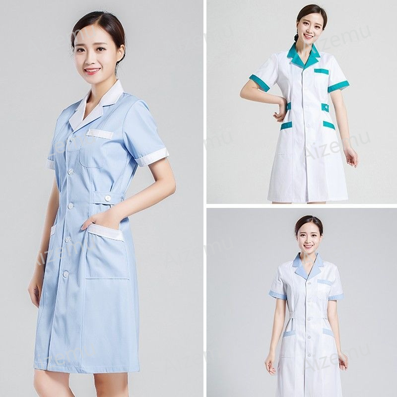 Medical Lab Coat - ユニセックス半袖美容サロンスクラブドレス白薬局医師制服白衣ペットグルーミングスパユニフォームカスタムロゴ
