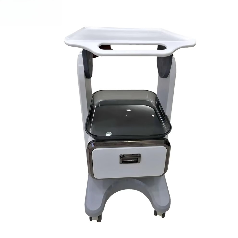 Medical Lab Officer - 医療用移動式トロリー器具トレイツールカート、サロン、研究所、病院、歯科医院、診療所用、引き出し1つまたは2つ付き