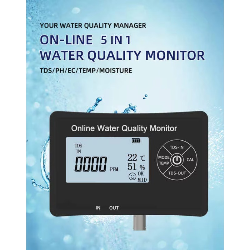 オンライン5 in 1 TDS/PH/温度/EC/湿度テスタ - Ph Meter のレビューと価格