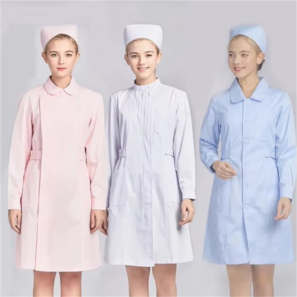 新しい純粋な綿通気性白制服コート研究室作業服美容院制服歯科ケ - Medical Lab Coat のレビューと価格