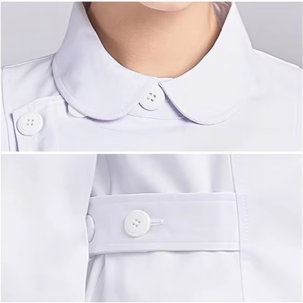 新しい純粋な綿通気性白制服コート研究室作業服美容院制服歯科ケ - Medical Lab Coat のレビューと価格