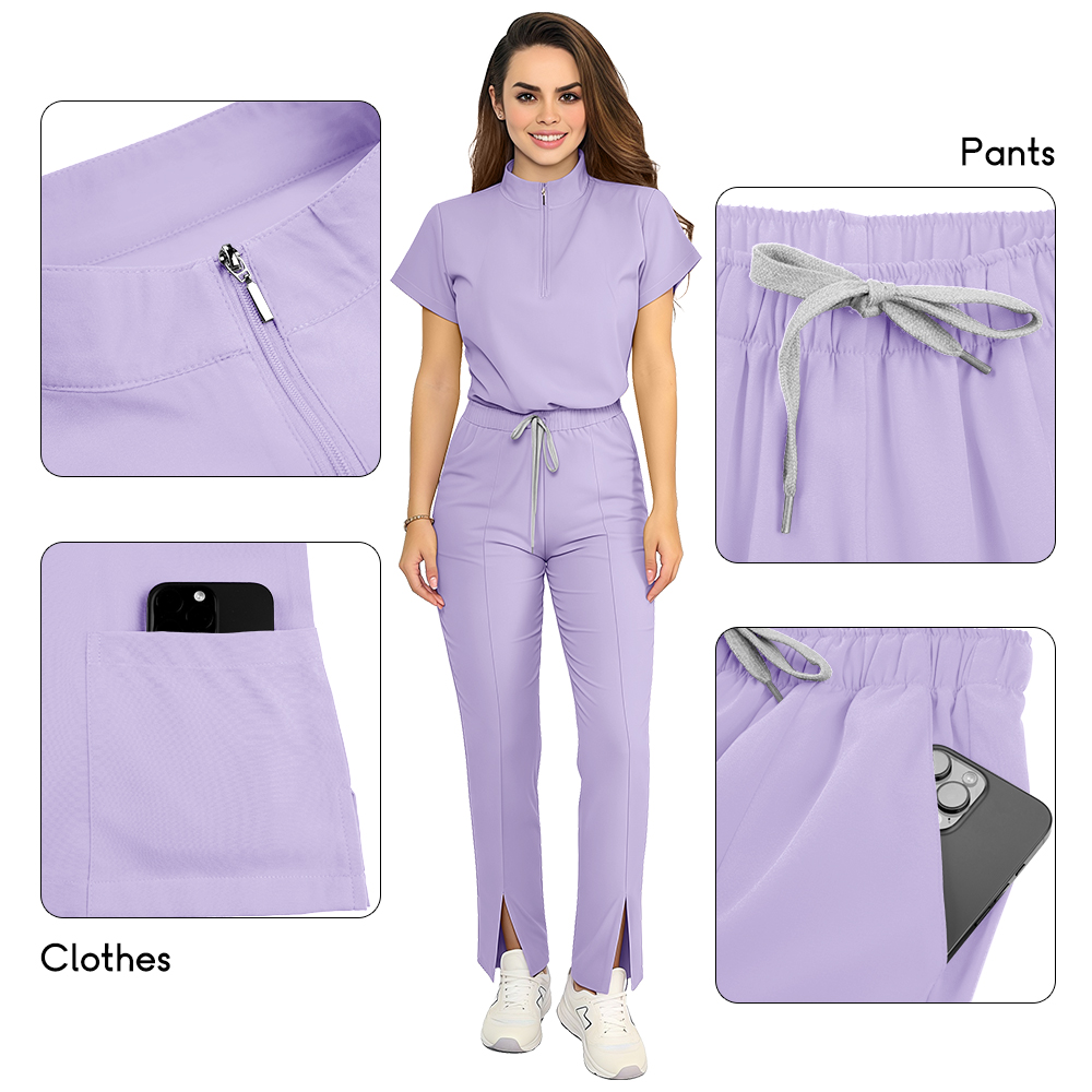 医療用トップパンツ医療服女性用ワークセット医師スパサロン手術 - Medical Lab Coat のレビューと価格