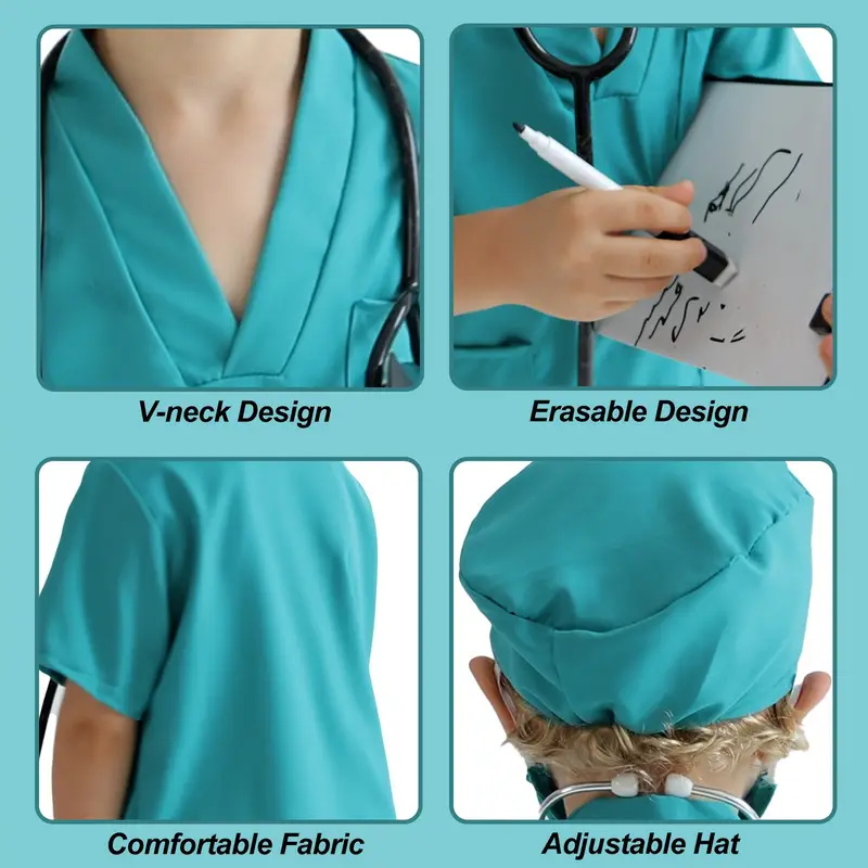 子供のための医師と看護師のコスプレ衣装,白い実験室のコート, - Medical Lab Coat のレビューと価格