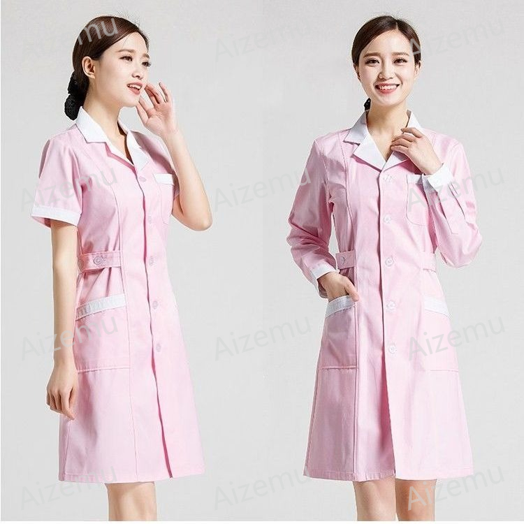 ユニセックス半袖美容サロンスクラブドレス白薬局医師制服白衣ペ - Medical Lab Coat のレビューと価格