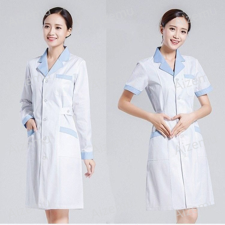 ユニセックス半袖美容サロンスクラブドレス白薬局医師制服白衣ペ - Medical Lab Coat のレビューと価格