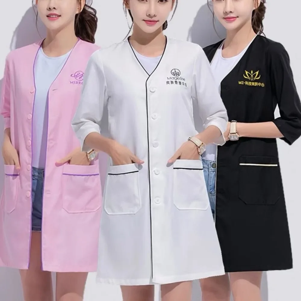 カスタムロゴ入り美容ユニフォーム、美容師、スキンマネージャー - Medical Lab Coat のレビューと価格