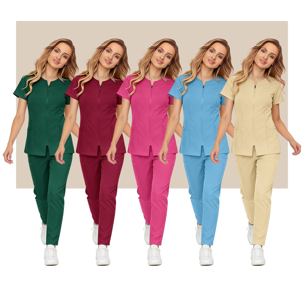 卸売医療スクラブセット スパンデックスストレッチ ナーススク - Medical Lab Coat のレビューと価格