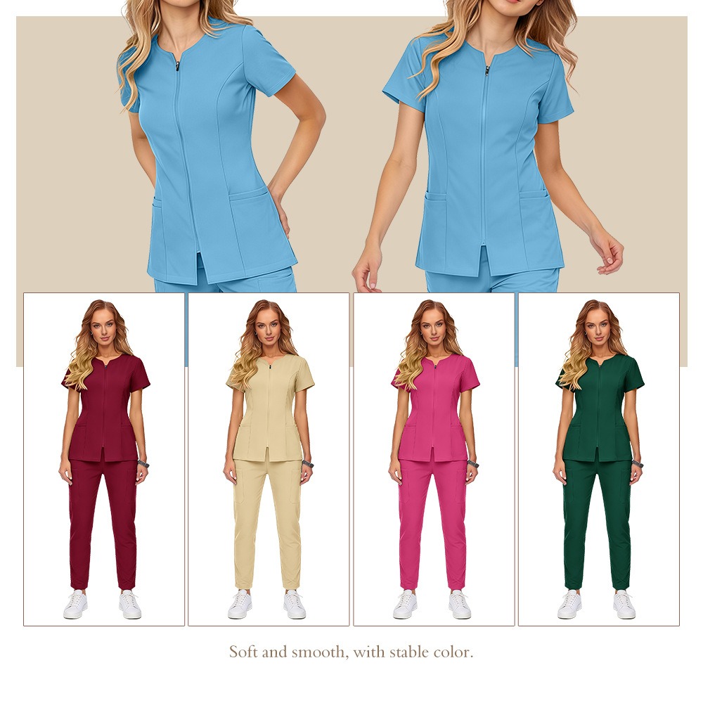 卸売医療スクラブセット スパンデックスストレッチ ナーススク - Medical Lab Coat のレビューと価格